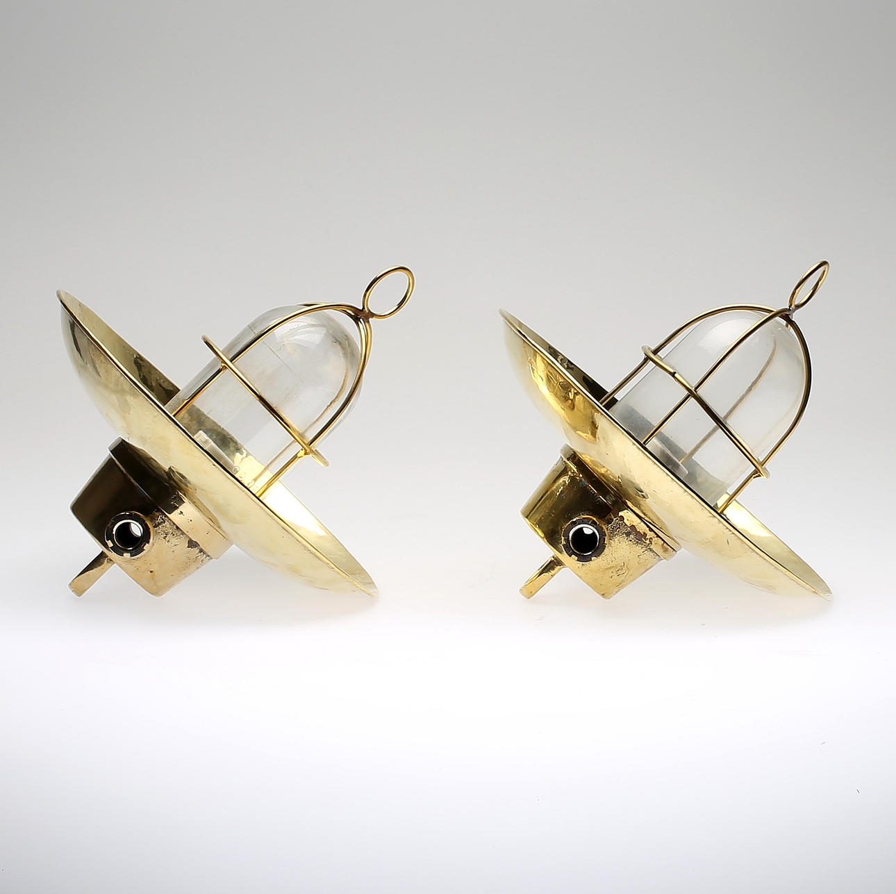 FARTYGSBELYSNING, tak, ett par, mässing.