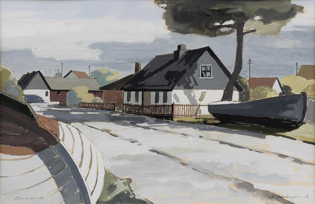 BENGT HILLGRUND. “Barsebäck”, mixed media, signed.