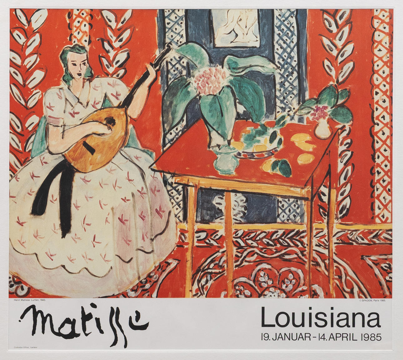 POSTER, Mattisse, Louisiana 1984, offset print, unsigned.