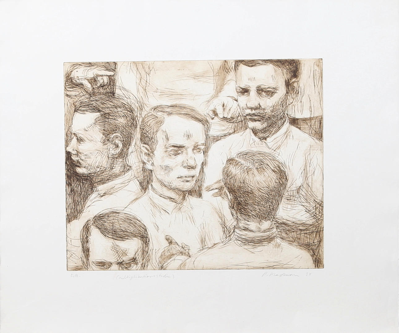 PETER MARTENSEN. Multiplikationsstudie, etsning nr EA, Signerad P Martensen och daterad -94.