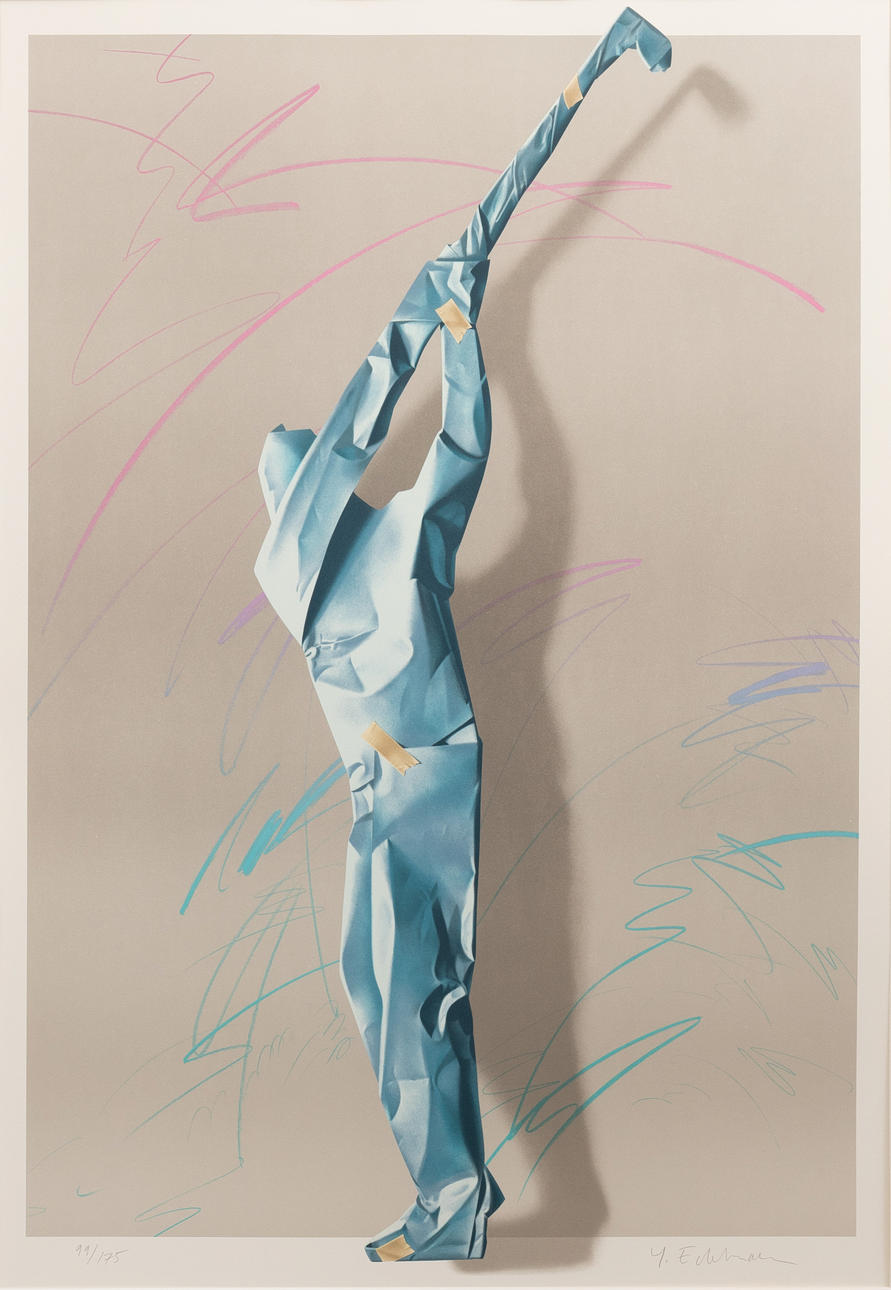YRJÖ EDELMANN. Wrapped golfer, lithograph in colours, signed, numbered 99/175.
