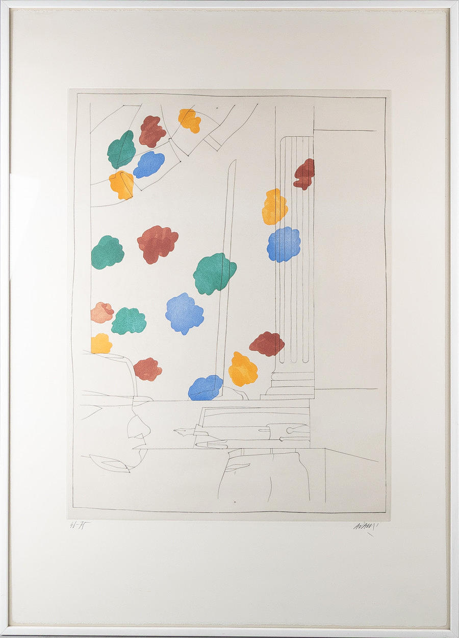 VALERIO ADAMI (FÖDD 1935). Composition, etching.