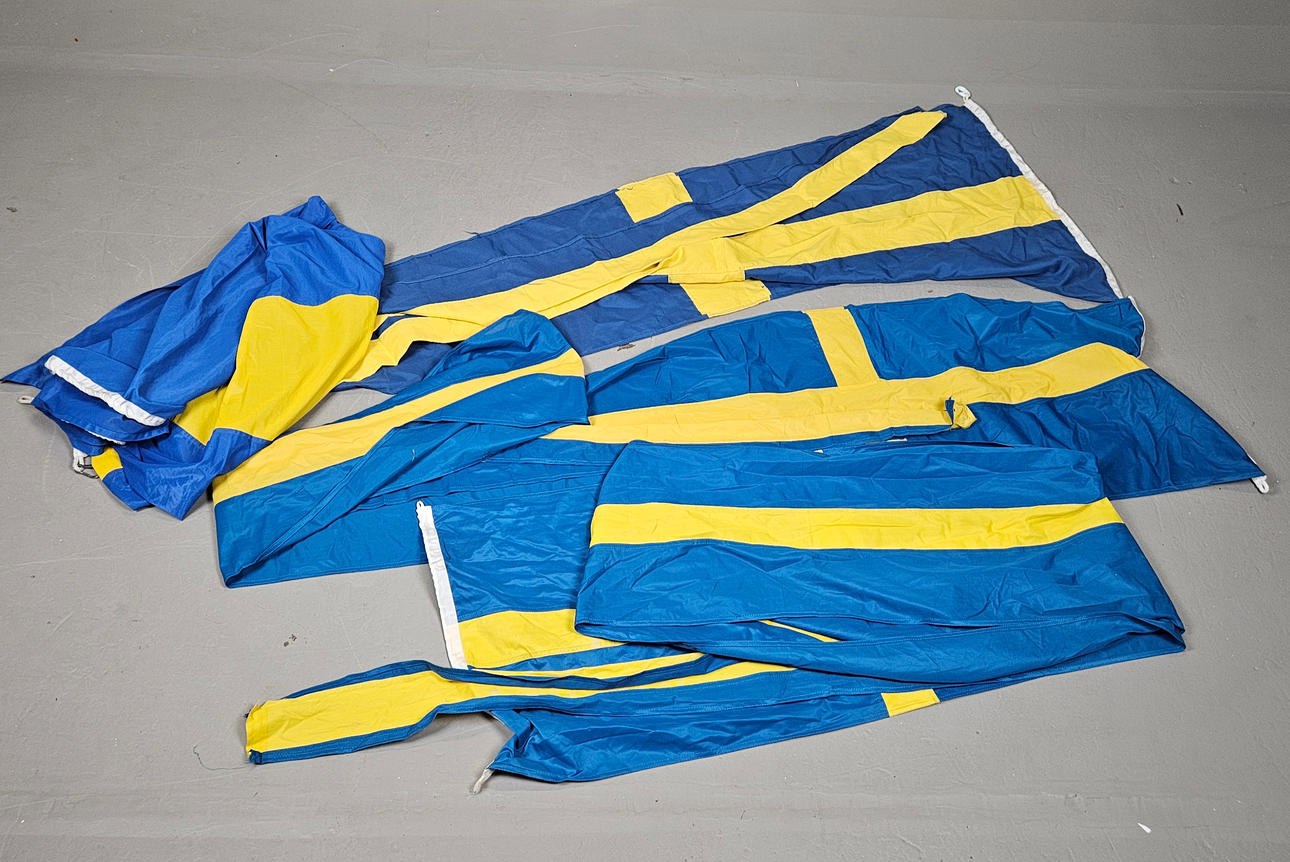 FIRE VIMPLER OG FLAG, Sverige, Gotthardt.