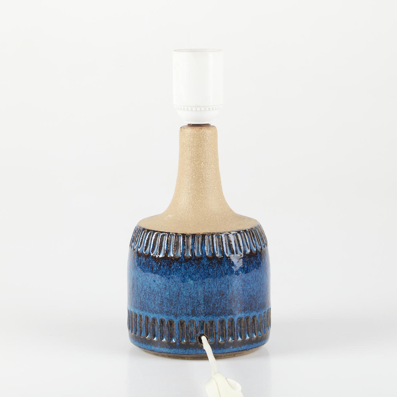 TABLE LAMP, partly glazed stoneware, Søholm, Denmark.