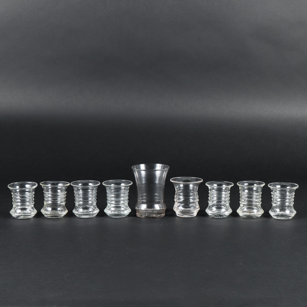 Nine 19th Century Länsmansmansglas.