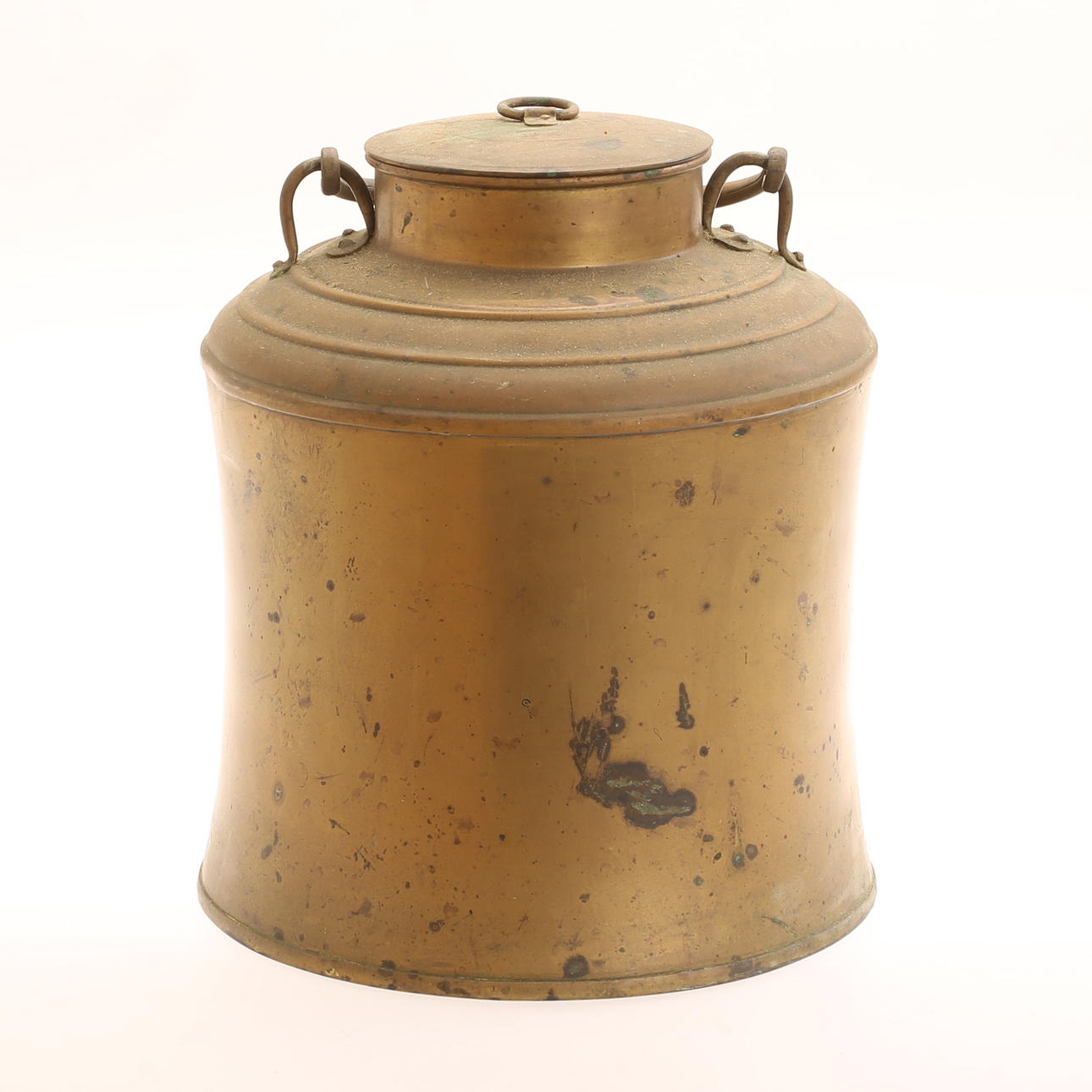 A brass milk jug, Skultuna, 19th century.