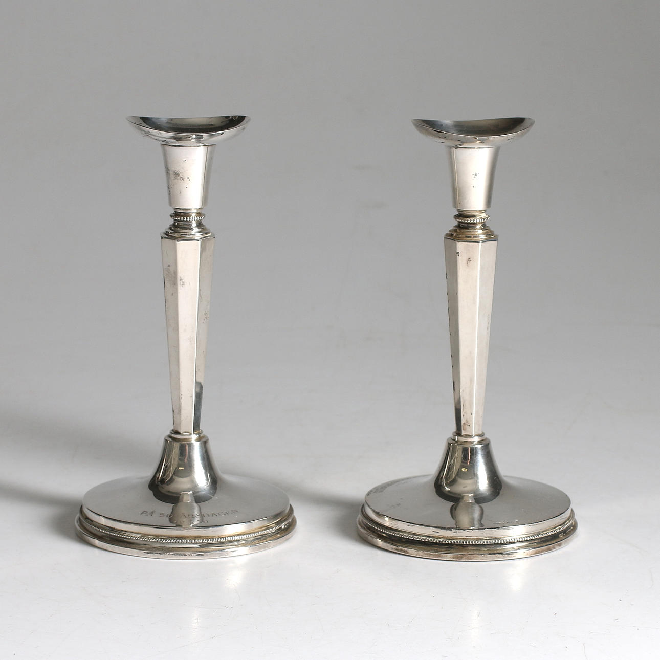 KERZENSTÄNDER, ein Paar, Silber, MGAB, 1969.