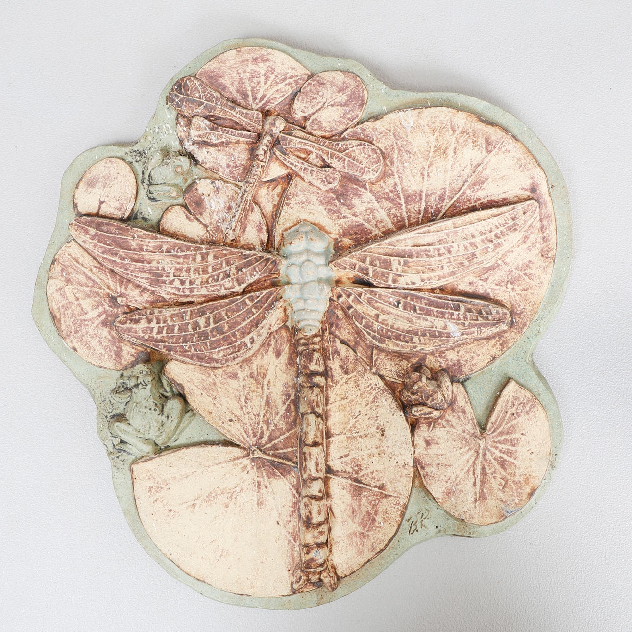 BERNARD ROOKE, A STUDIO POTTERY PLAQUE.