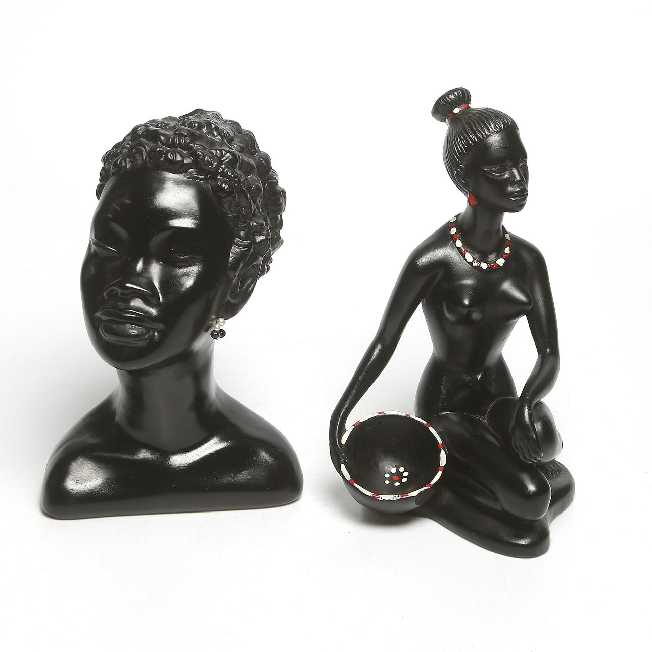 FIGURIN och BYST, 2 delar, gips, 1900-talets andra hälft.