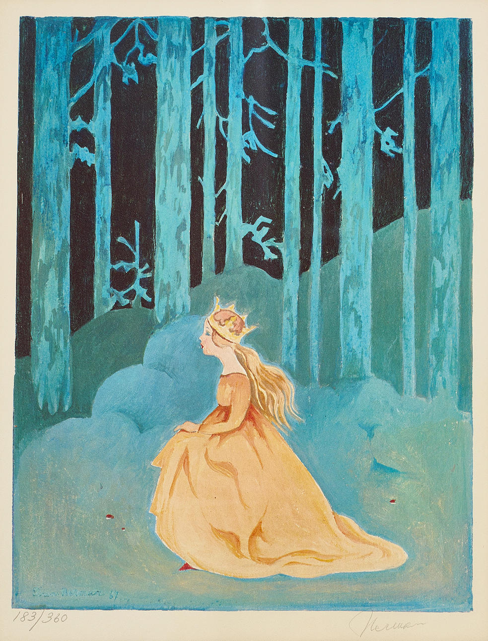 EINAR NERMAN (1888-1983), Fairy tale print signed and numbered 183/360, colour offset.