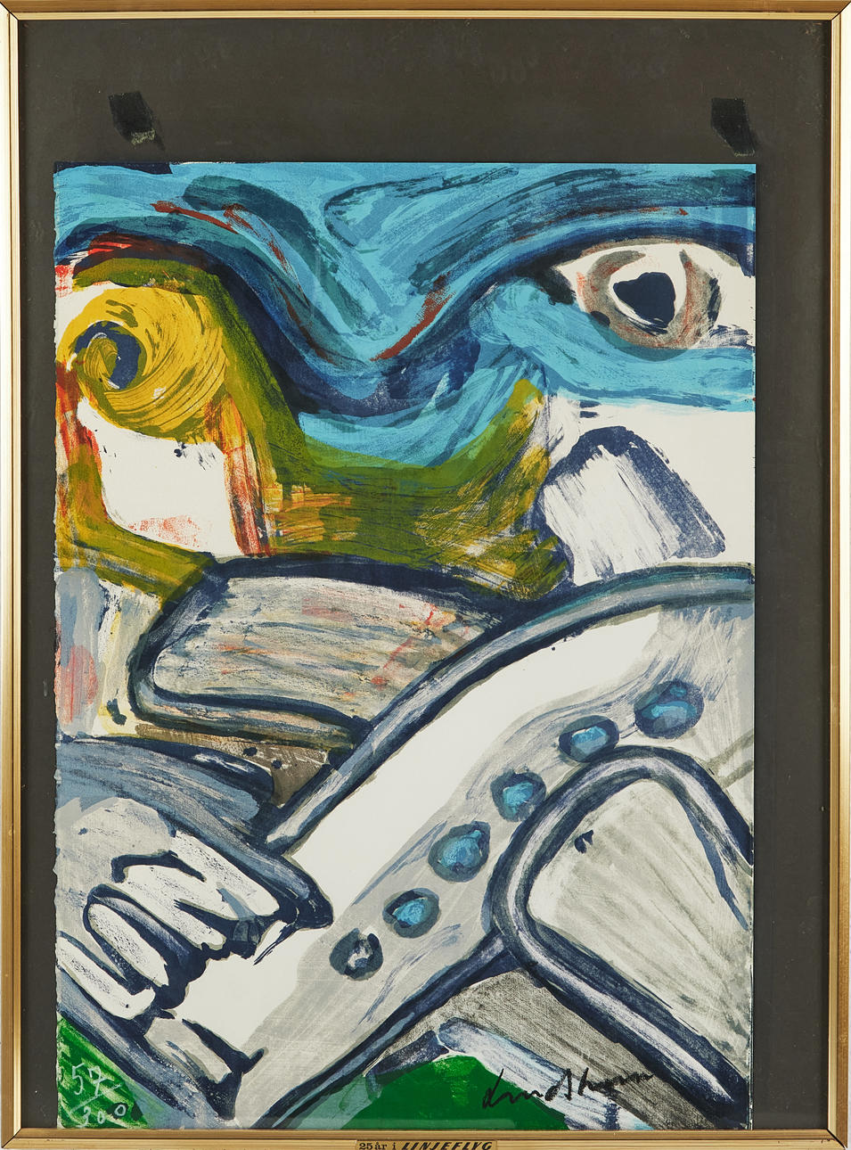 BENGT LINDSTRÖM. Figure composition, signed and numbered 57/300, exclusively produced edition for Linjefly's 25th anniversary in 1982.