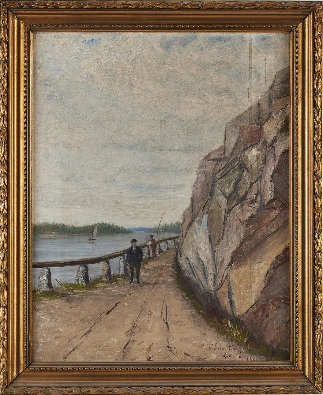 GUSTAF BJURSTRÖM. “Lidingö”, oil on canvas, signed and dated 1889.