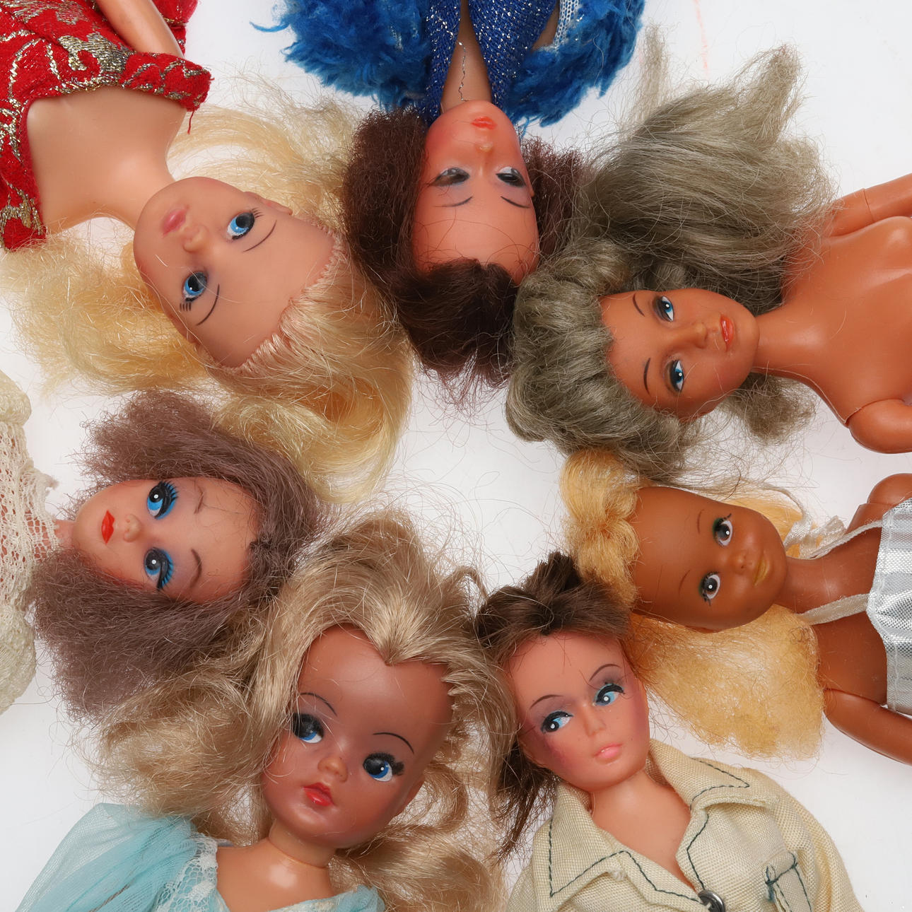 PARTI Barbie Dolls, circa 1970s, 7 pcs.