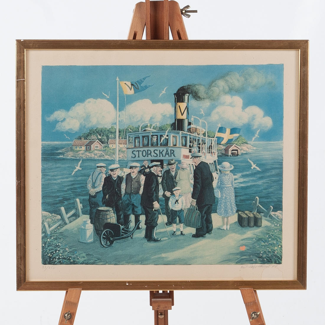 BERT-HÅGE HÄVERÖ. Lithograph, archipelago motif, signed and numbered 33/250.