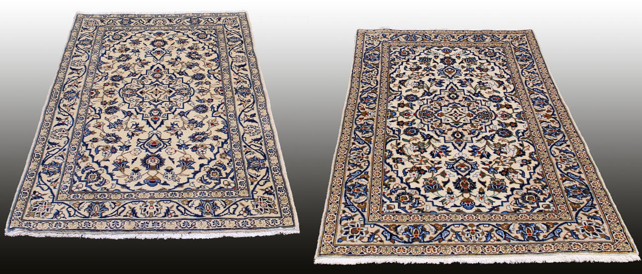 MATTOR, persiska, 2 st, Keshan, 155 x 100 samt 150 x 100 cm.