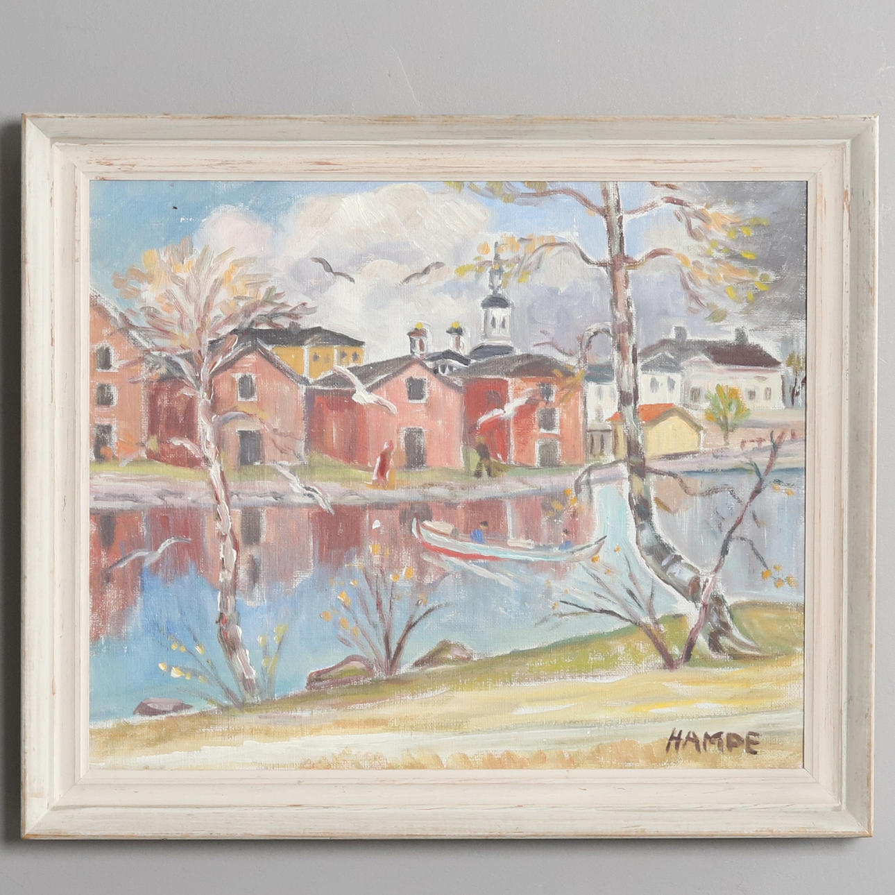 HAMPE SVANBERG. Oil on canvas, “Härnösand”, signed.