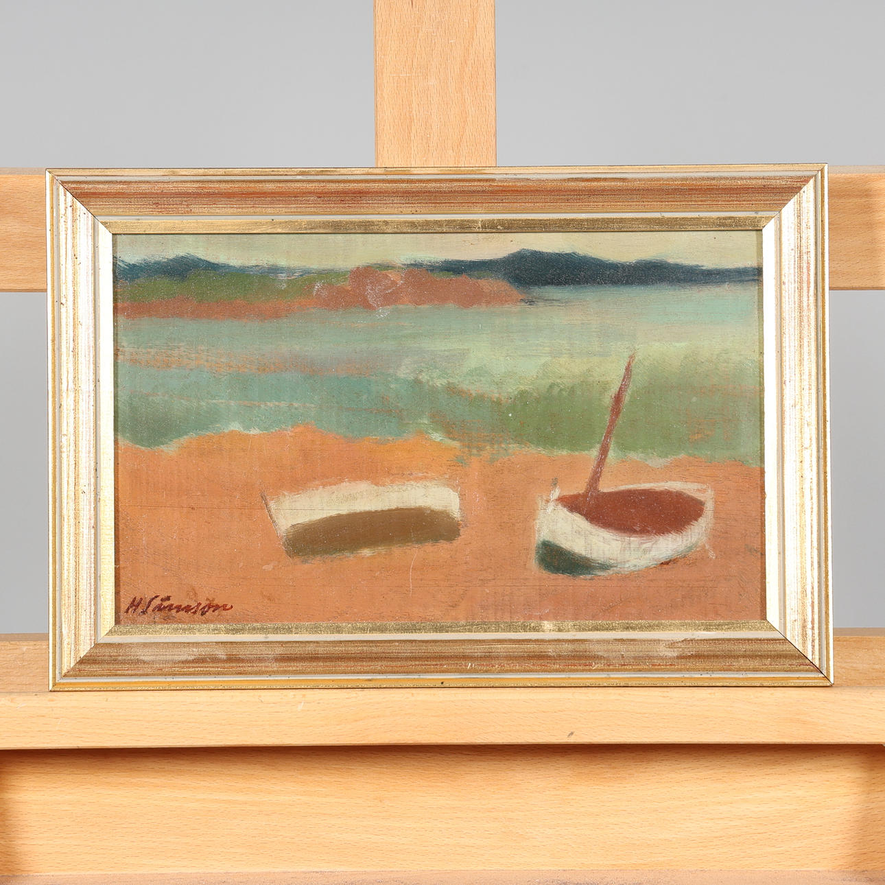 HUGO SIMSON. OIL ON PANEL, signed and dated 1939.