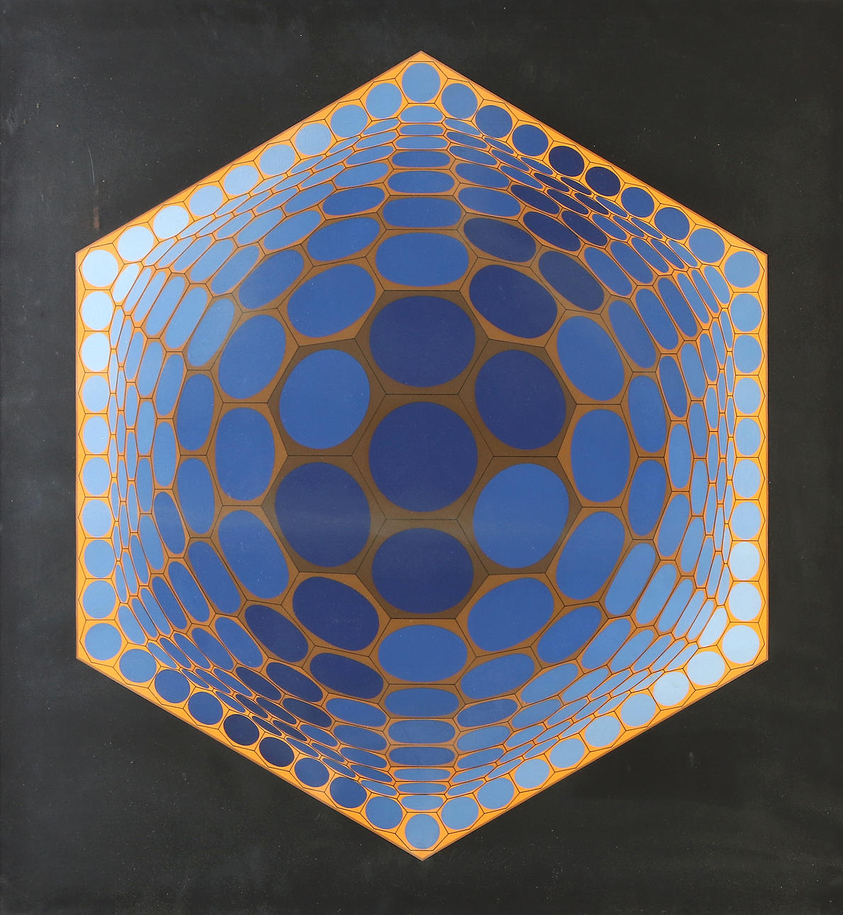 VICTOR VASARELY. Screen printing, 161/250. Geometric composition. Signed.