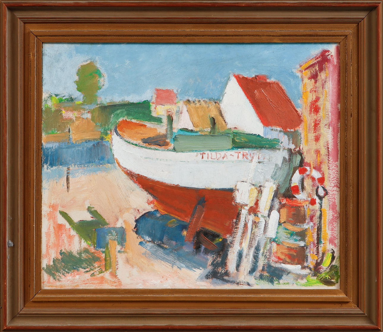CARL ANDERSON. Harbour view, oil on panel, signed and dated verso 1941.