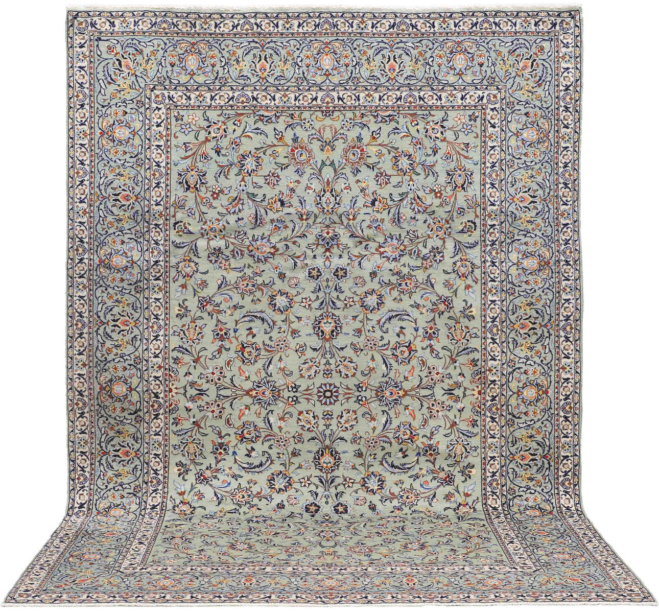 MATTA, persisk, grön Keshan, 340 x 230 cm.