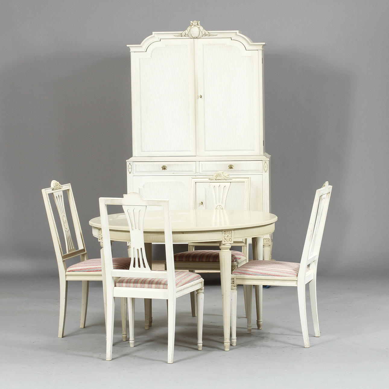 MATSALSMÖBEL, 6 delar, gustaviansk stil, 1900-tal.