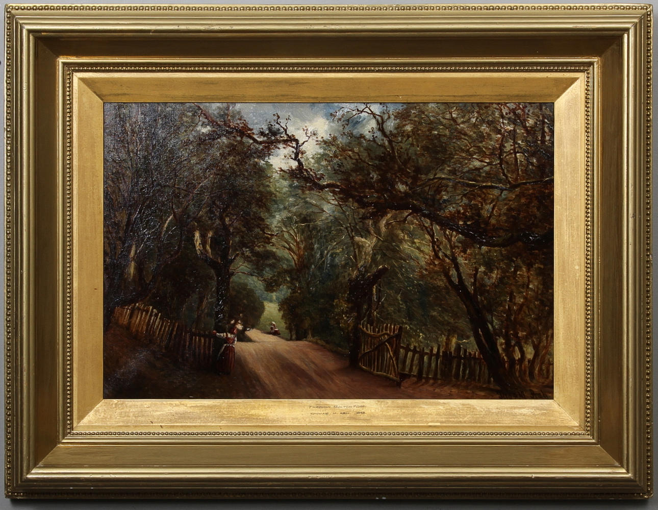THOMAS M. ASH. "Through Bolton Wood". Olja på duk. Signerad och daterad 1898.
