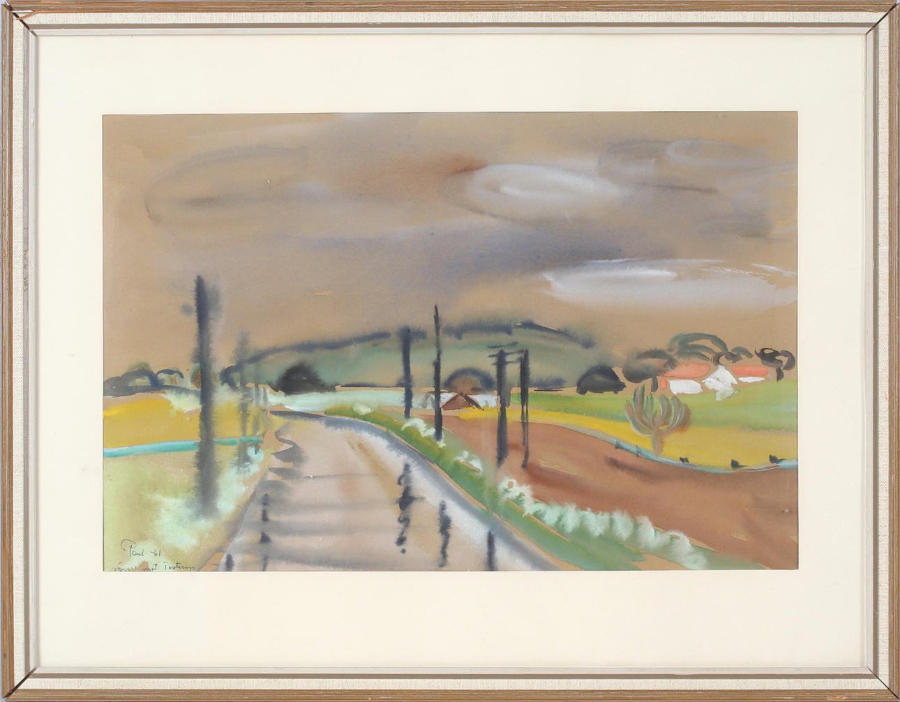 PAUL SAHLIN. Road, watercolour, signed and dated -61.