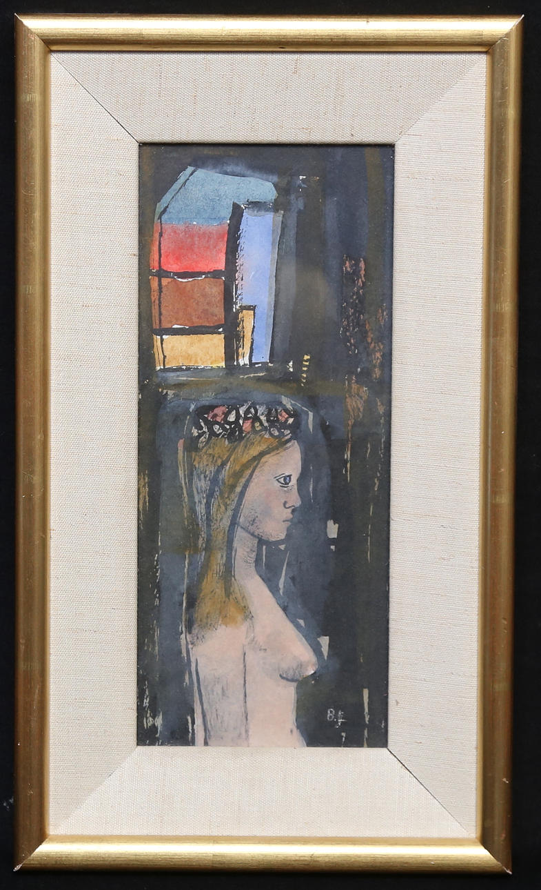 OIDENTIFIERAD KONSTNÄR. mixed media, monogram signed BL.