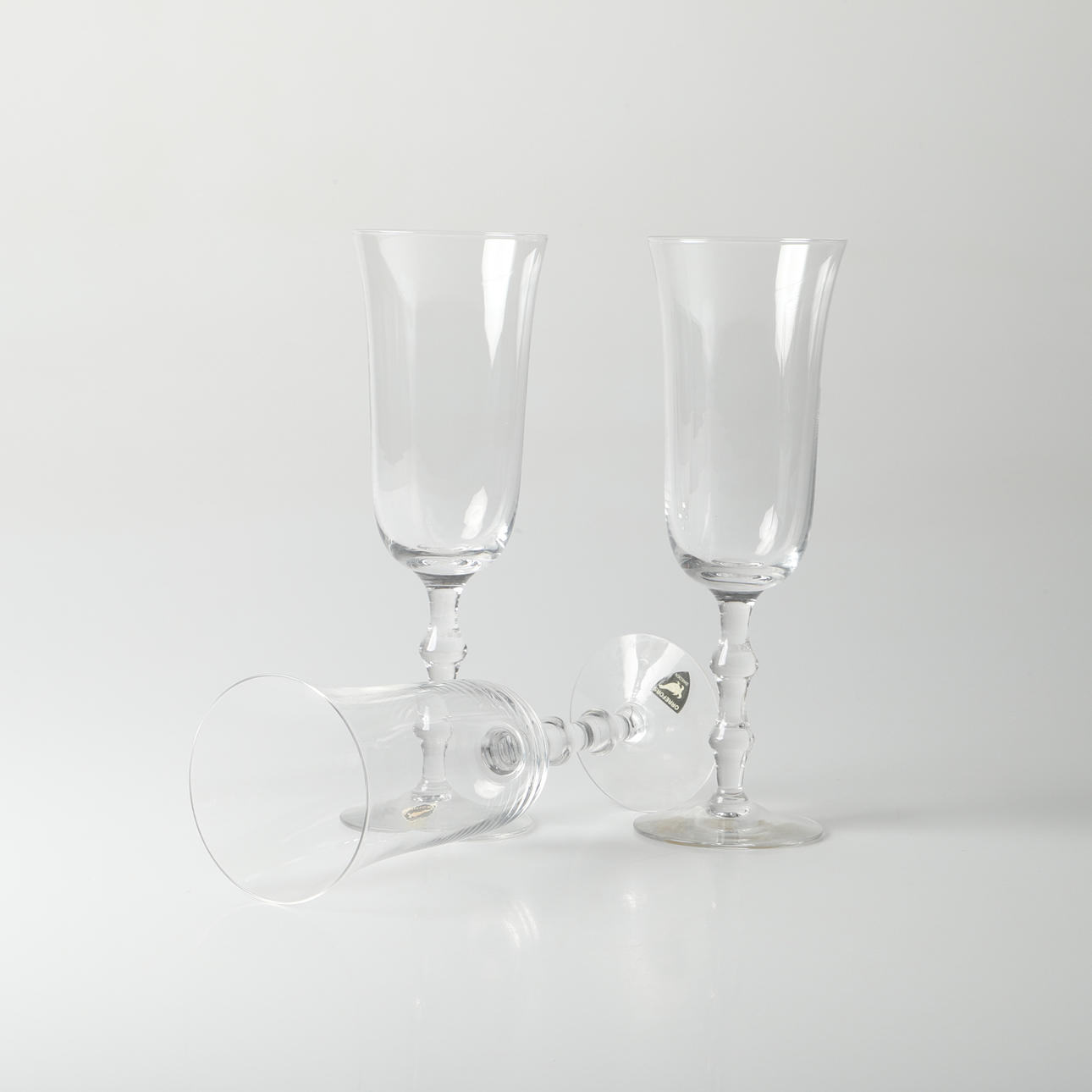 SIMON GATE. Samppanjalasit, 9 kpl, ”Salut”, Orrefors.