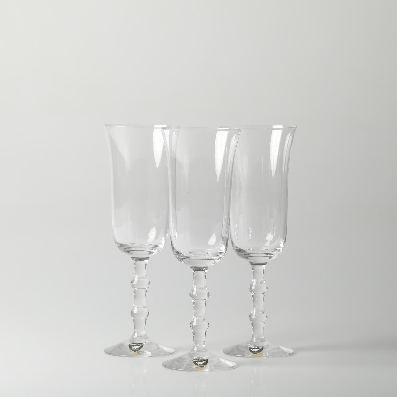 SIMON GATE. Samppanjalasit, 8 kpl, ”Salut”, Orrefors.