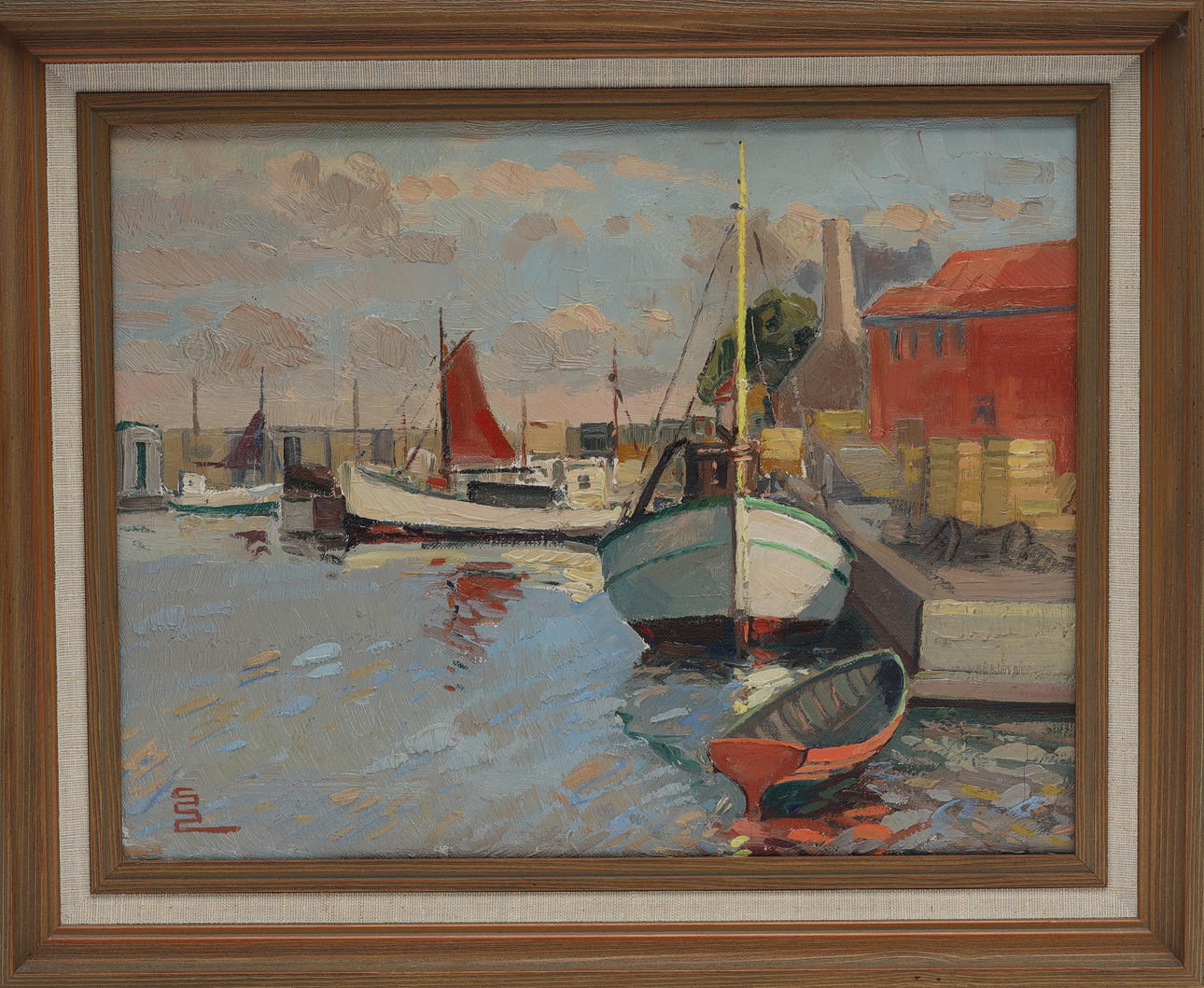 SVEND SINDING CHRISTENSEN. OIL ON CANVAS, monogram signed.