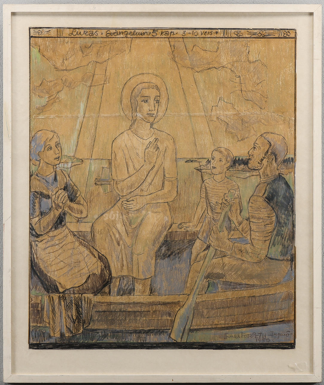 EINAR FORSETH. Drawing, signed 1950, Ingarö.