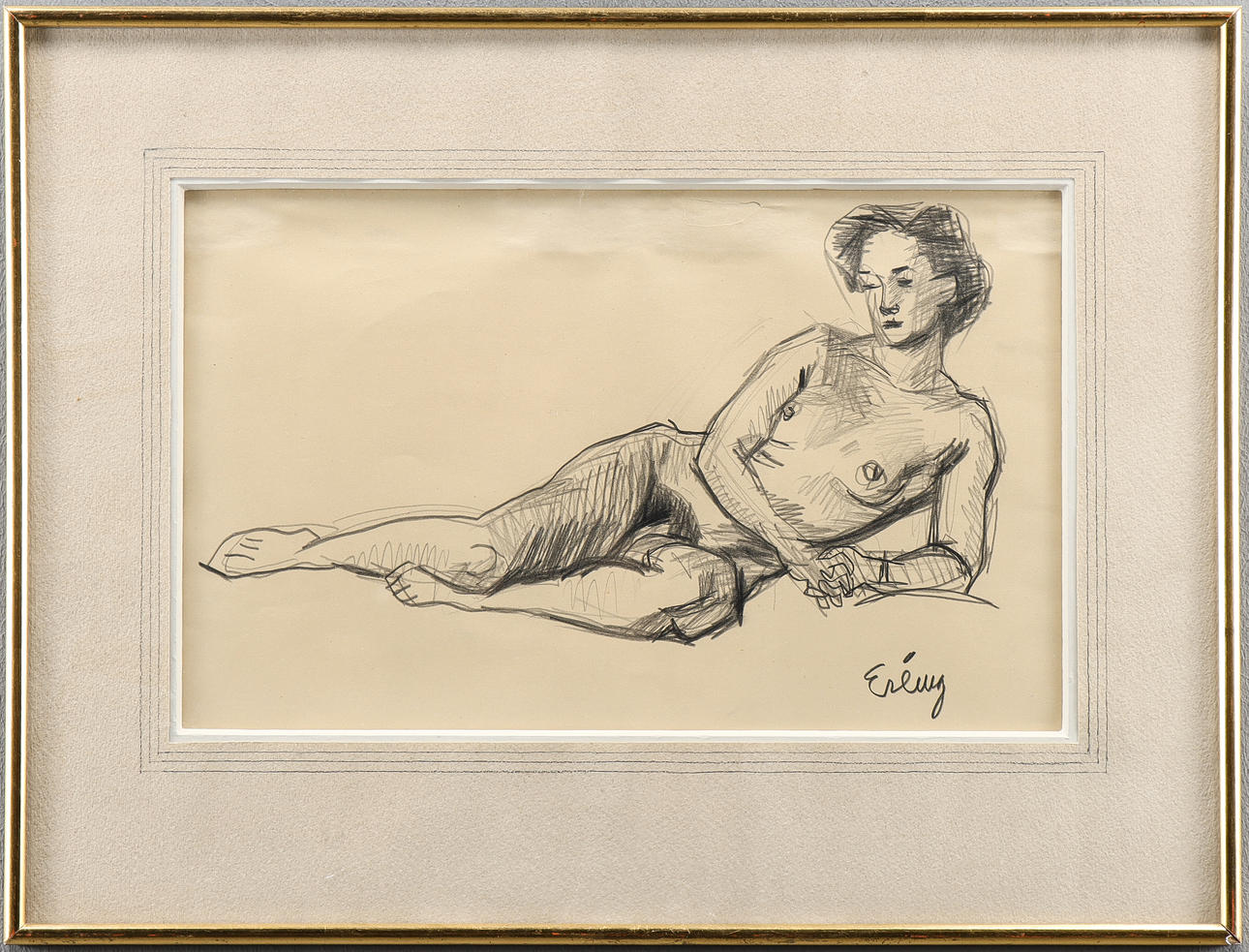 ERLING ÄRLINGSSON. Pencil drawing, signed.