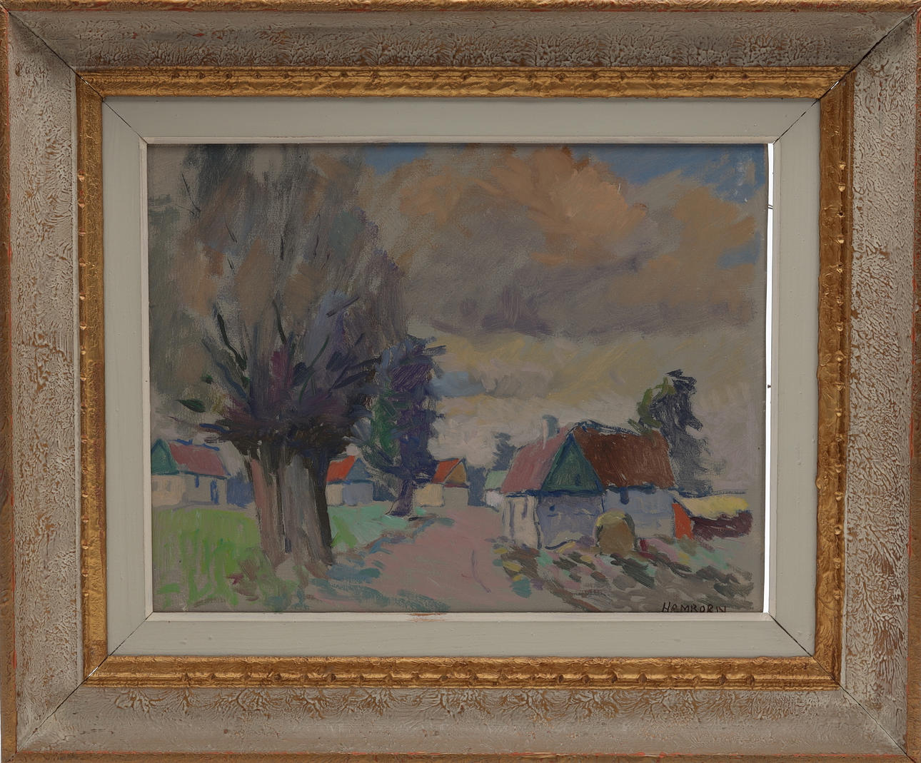 AXEL  HAMBORN. OIL ON PANEL, signed.