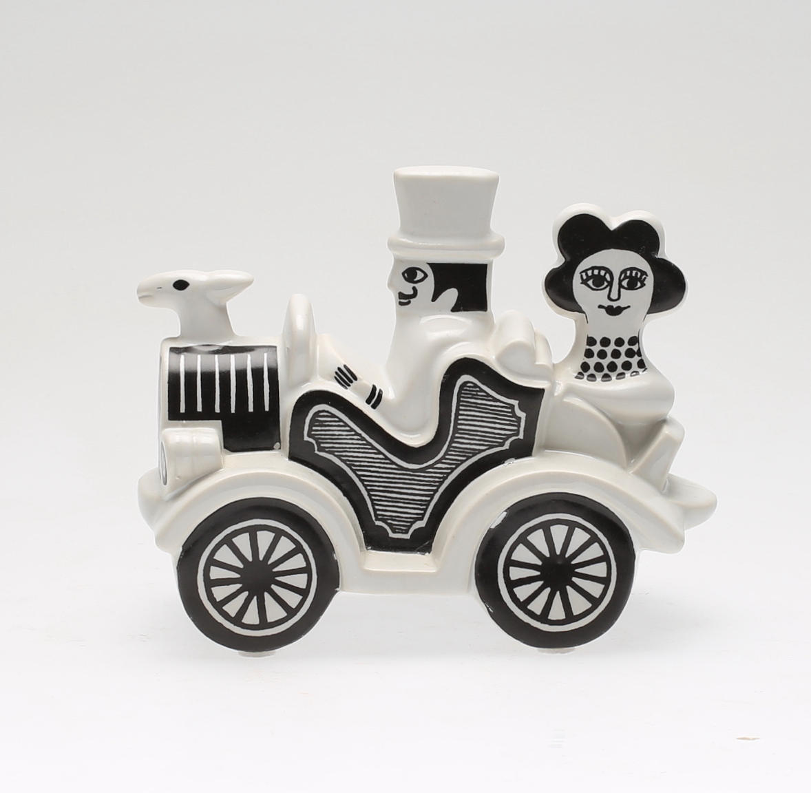 FIGURIN, stengods, Bil ur serien "Traffic", Lisa Larson, Gustavsberg, 1970-tal.