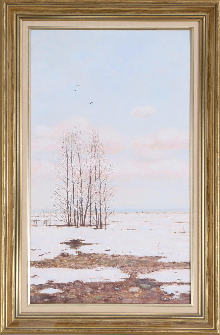 JARMILA BULLA. Motiv från Hossmo, olja på pannå, signerad.