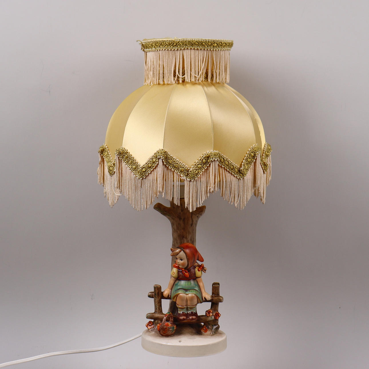 TABLE LAMP, Goebel, Hummel, figurine base.