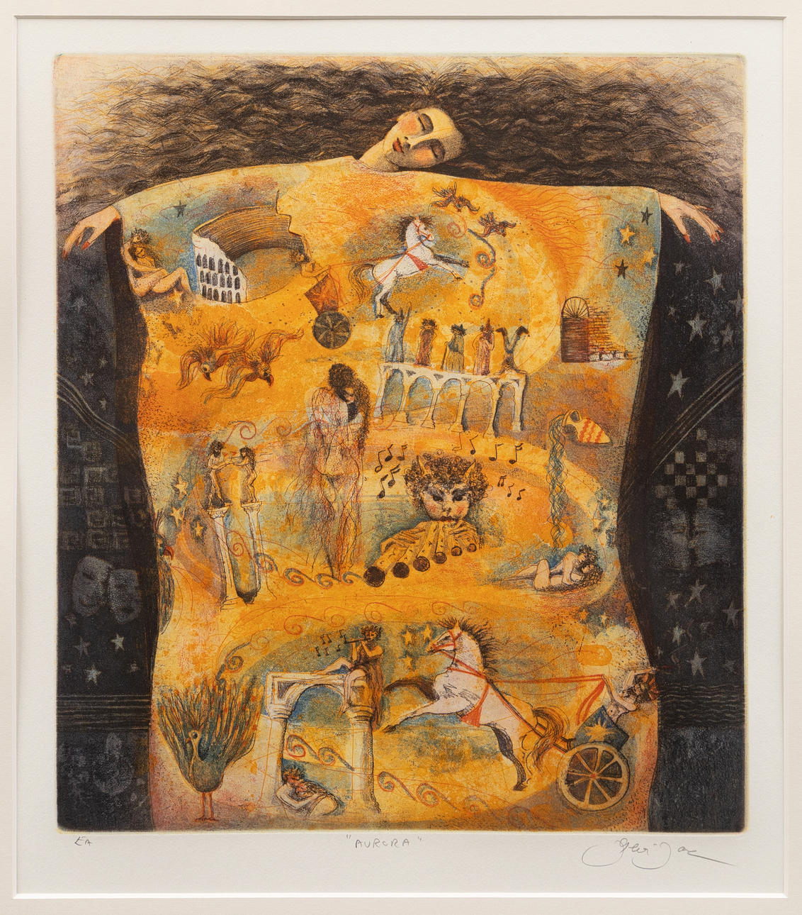 IRENE JARZ. “Aurora”, etching no EA, signed.