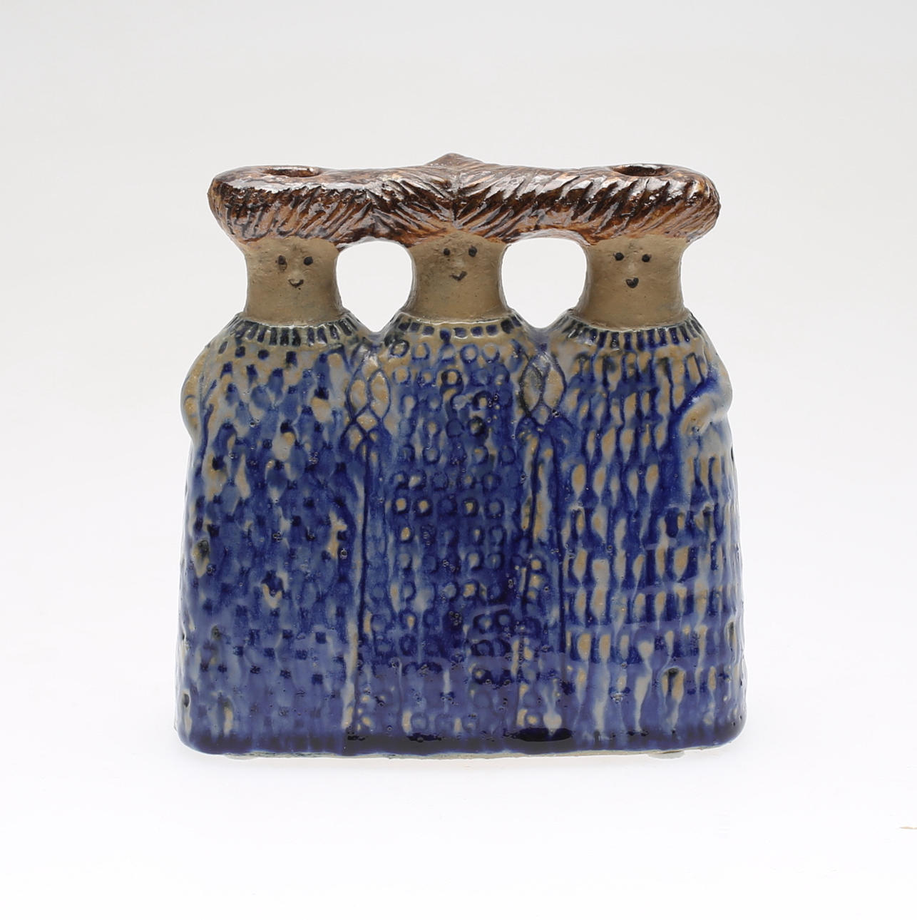 FIGURIN, stengods, "Tre damer / Modersfigurer", unikat, Lisa Larson, Gustavsberg.