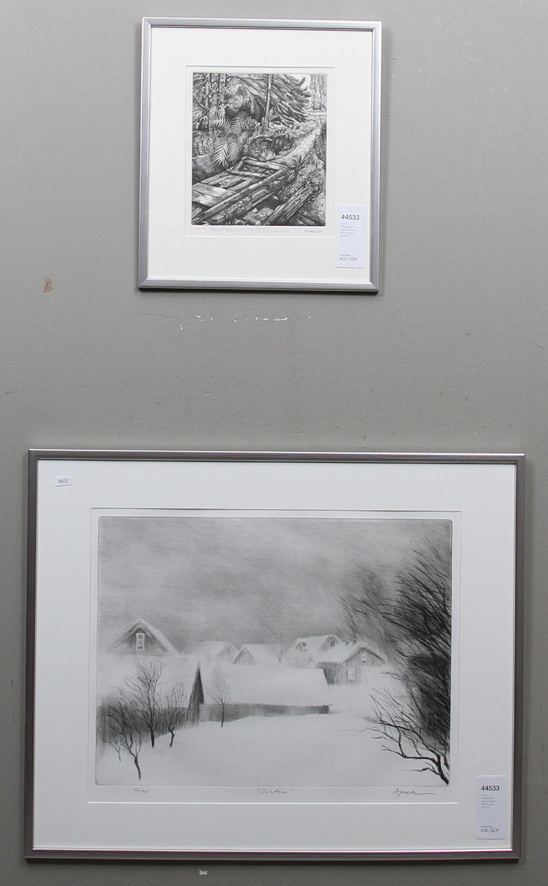 OLOF HÄGGQVIST, samt AGNELL. Kopparstick / etsning.