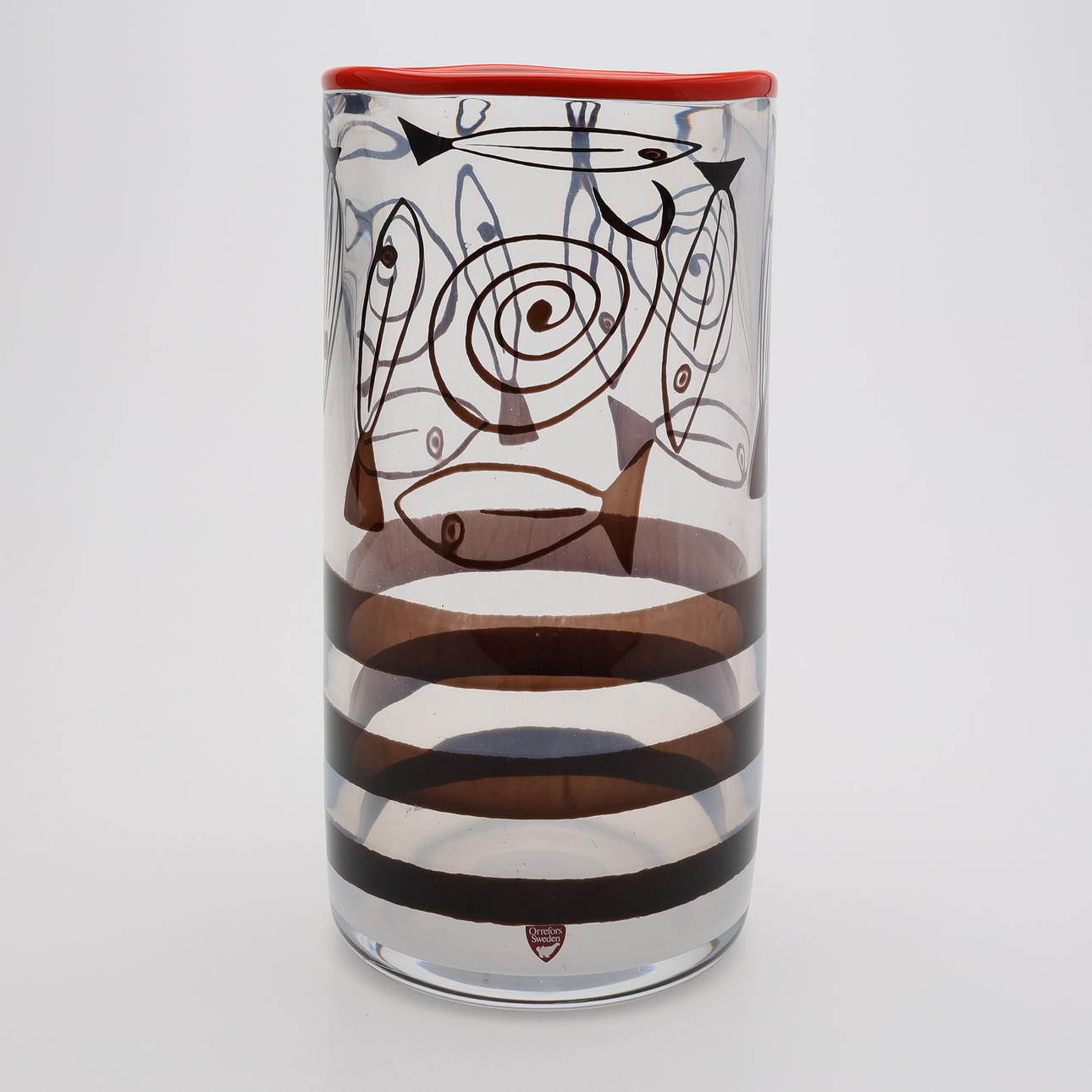 ANNE NILSSON. LARGER VASE, GRAIL, PROBABLY UNIQUE, ORREFORS 1990.