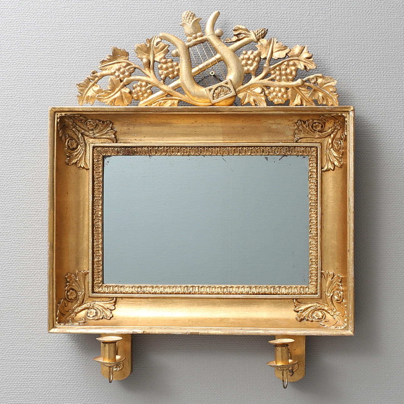 SPEGELLAMPETT, för två ljus, senempire, 1800-talets mitt.