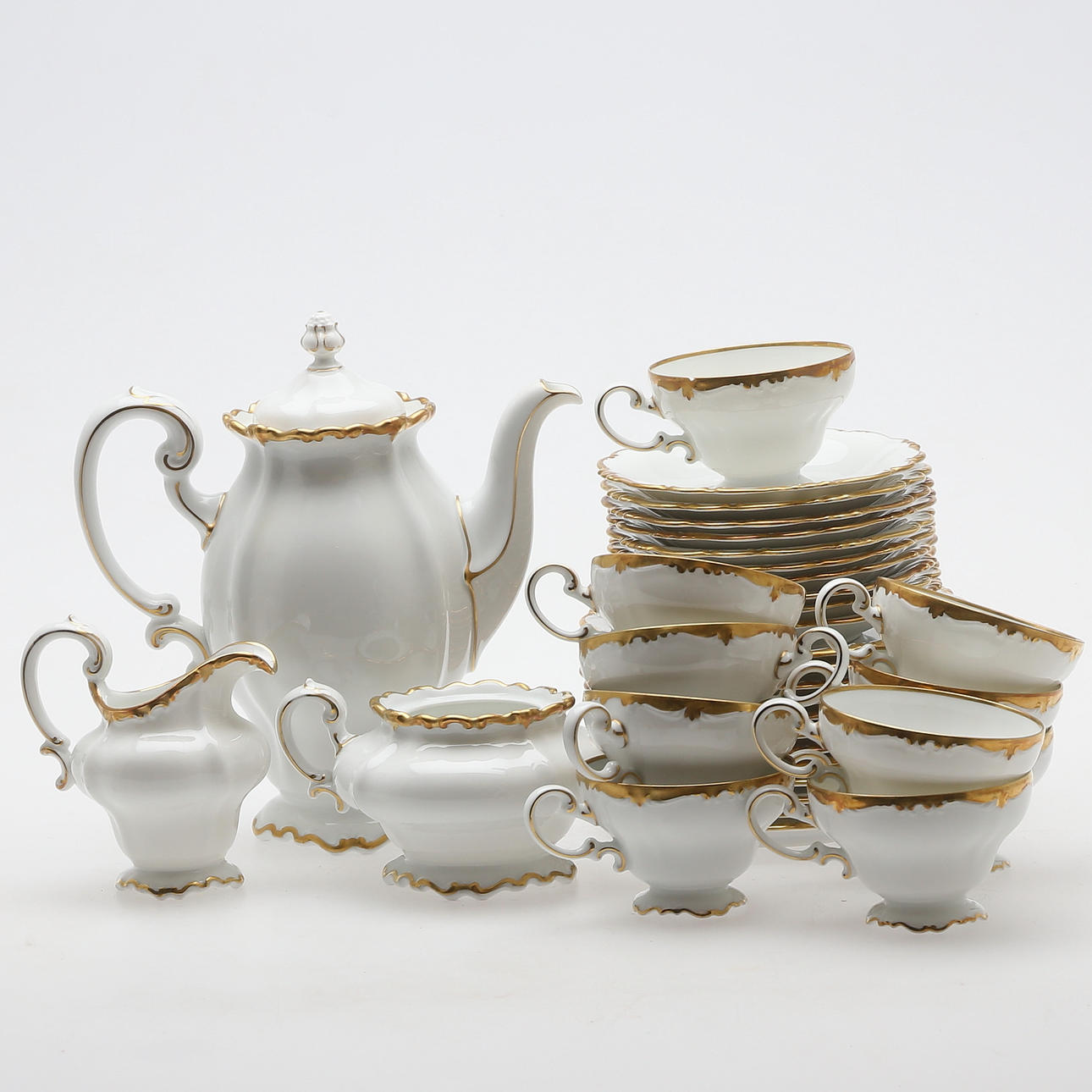 KAFFESERVIS, 34 delar, porslin, "Pompadour", Rosenthal, Tyskland, 1900-talets andra hälft.