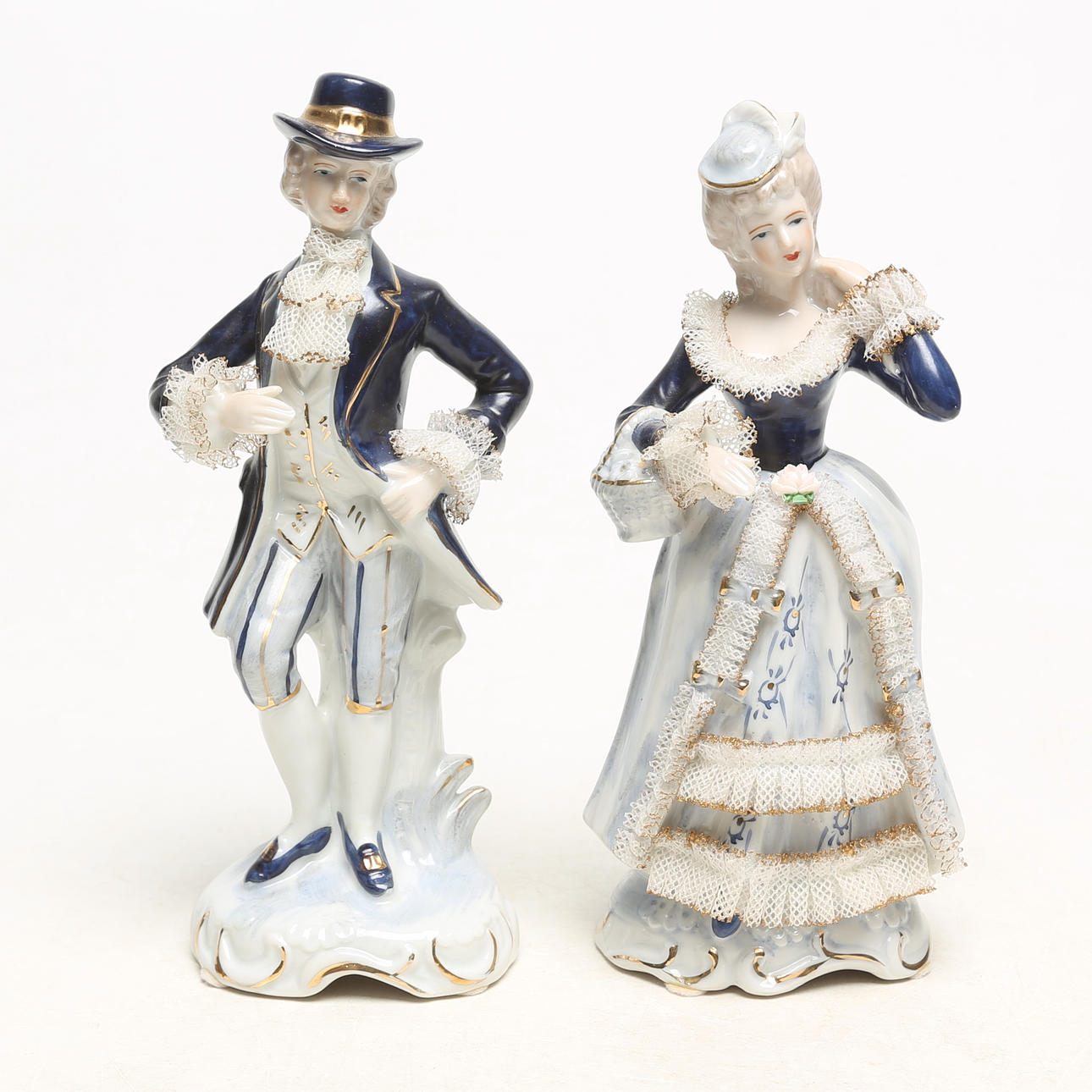 TWO PORCELAIN FIGURINES, unsigned.