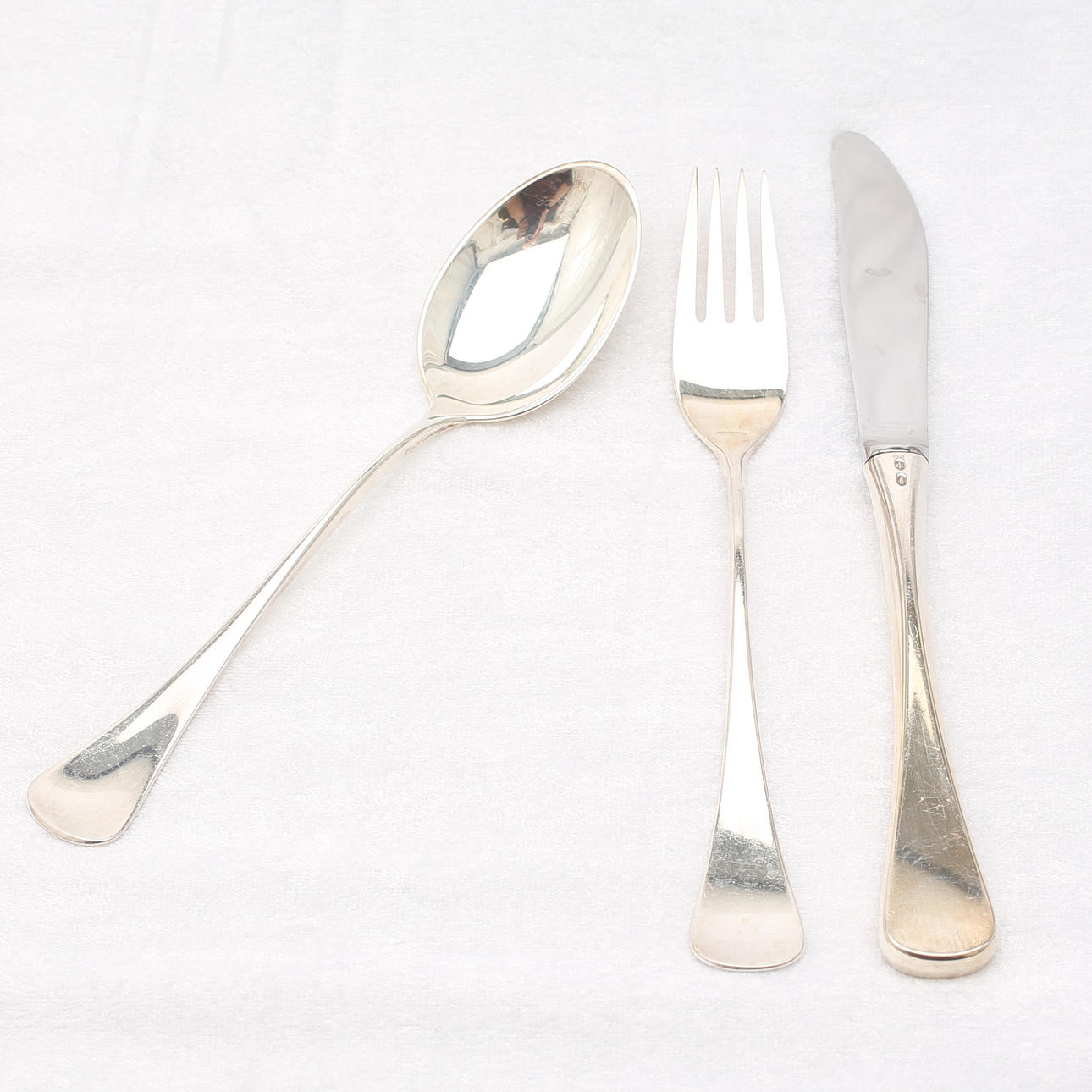 BESTICKSUPPSÄTTNING, 36 delar, silver, W&S Sörensen, Danmark, 1900-tal, totalvikt 1591 gram.