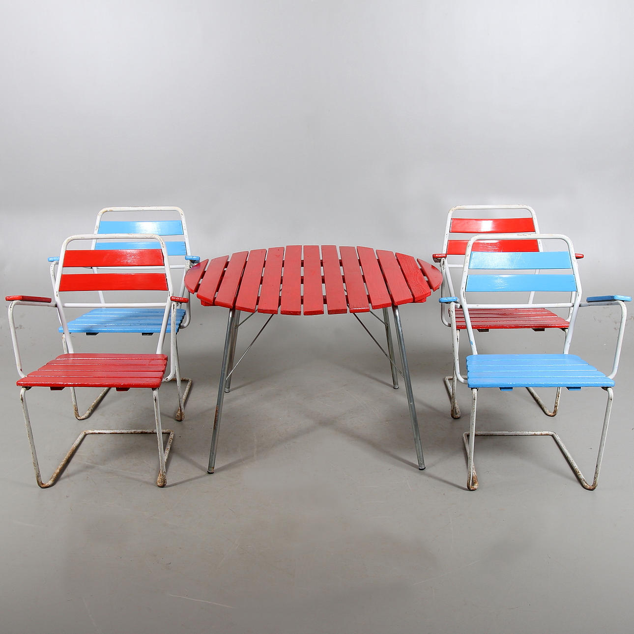 TRÄDGÅRDSMÖBEL, 5 delar, 1900-talets andra hälft.