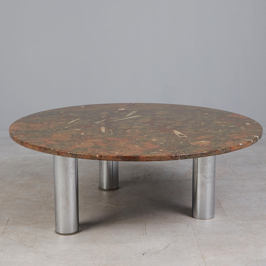 Ronald Schmitt, table/coffee table, fossil limestone, 1970s, Germany.