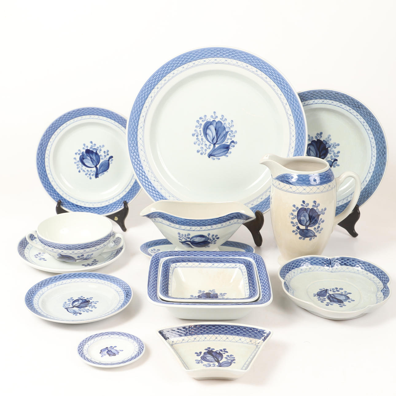A 69 piece 'Tranquebar' tableware set, Aluminia, Denmark.
