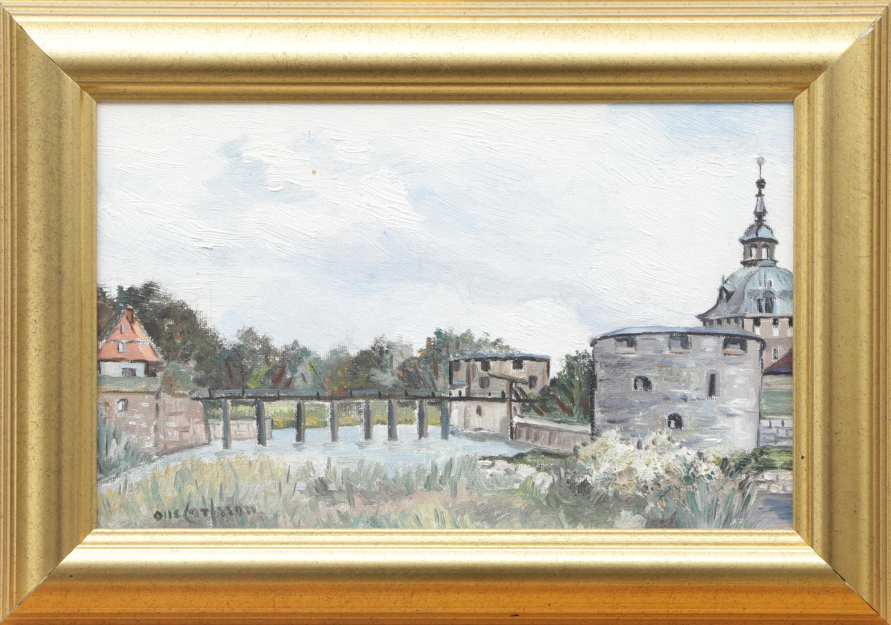OLLE CARLSSON. OIL, on panel, Kalmar Slott signed.