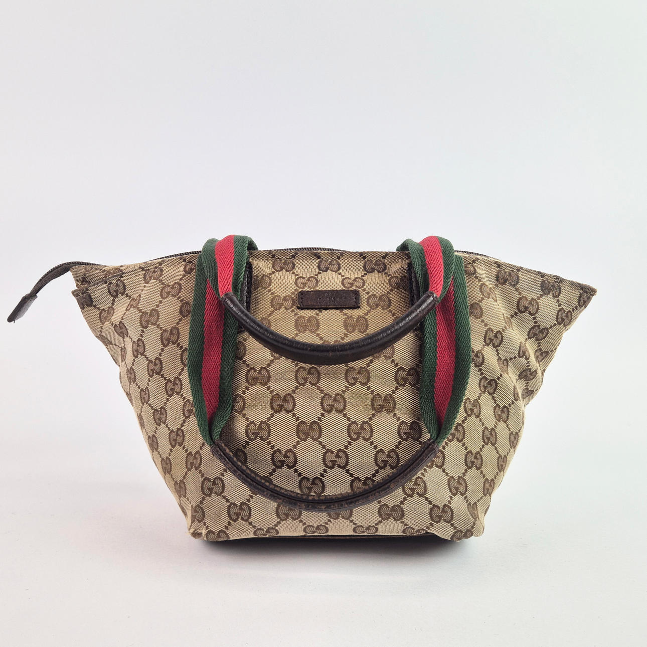 GUCCI. MONOGRAM CANVAS SHOULDER BAG.